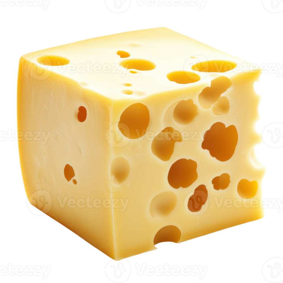 A block of swiss cheese on transparent background png