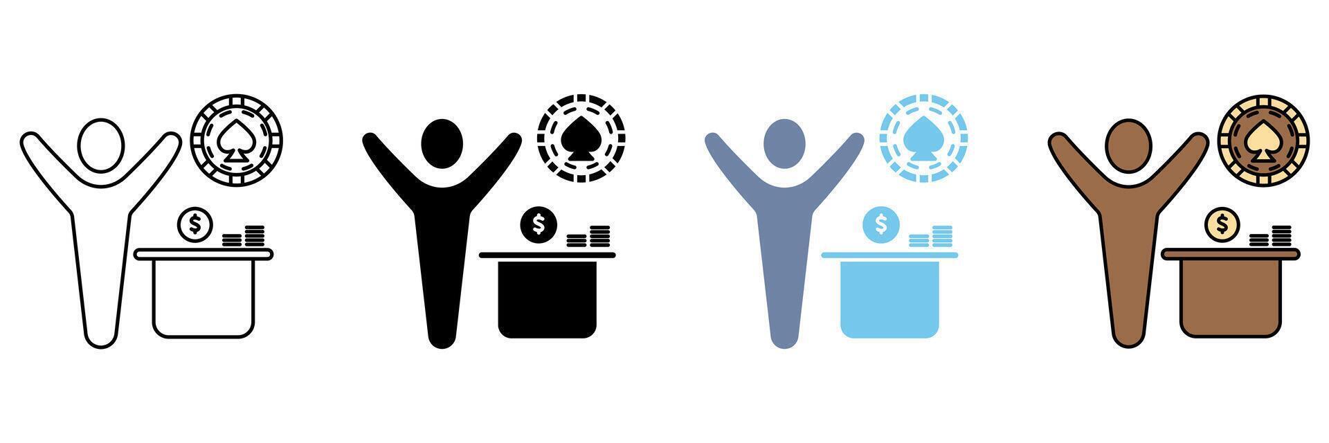 GAMBLER concept line icon. Simple element illustration. vector