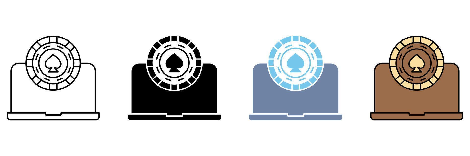 ONLINE CASINO concept line icon. Simple element illustration. vector