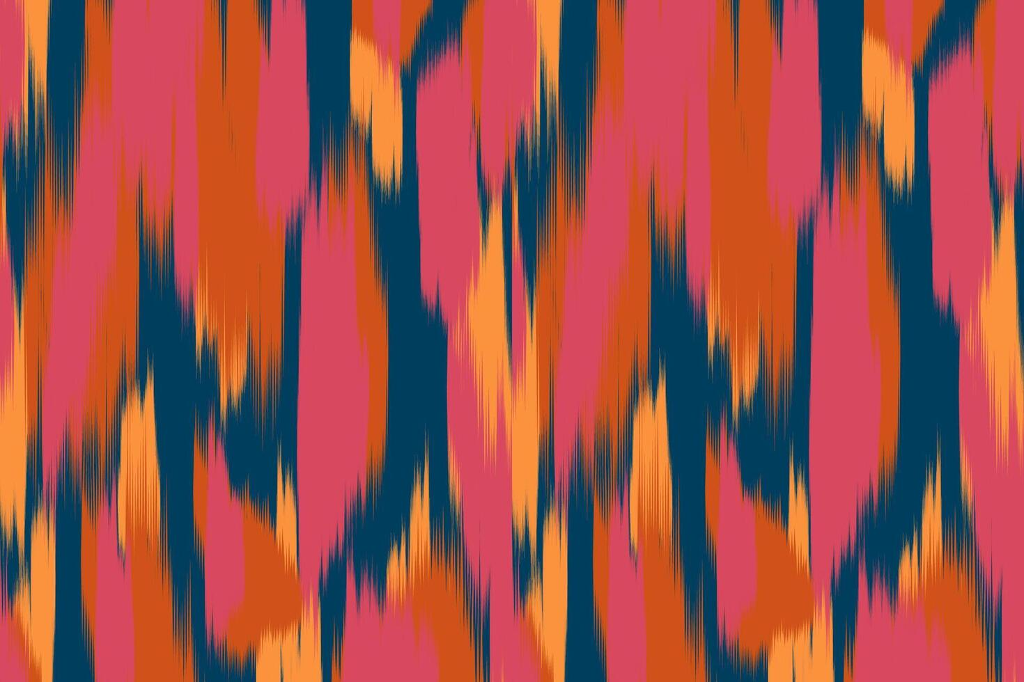 Abstract Ikat Fabric Design with Flowing Organic Shapes. vector