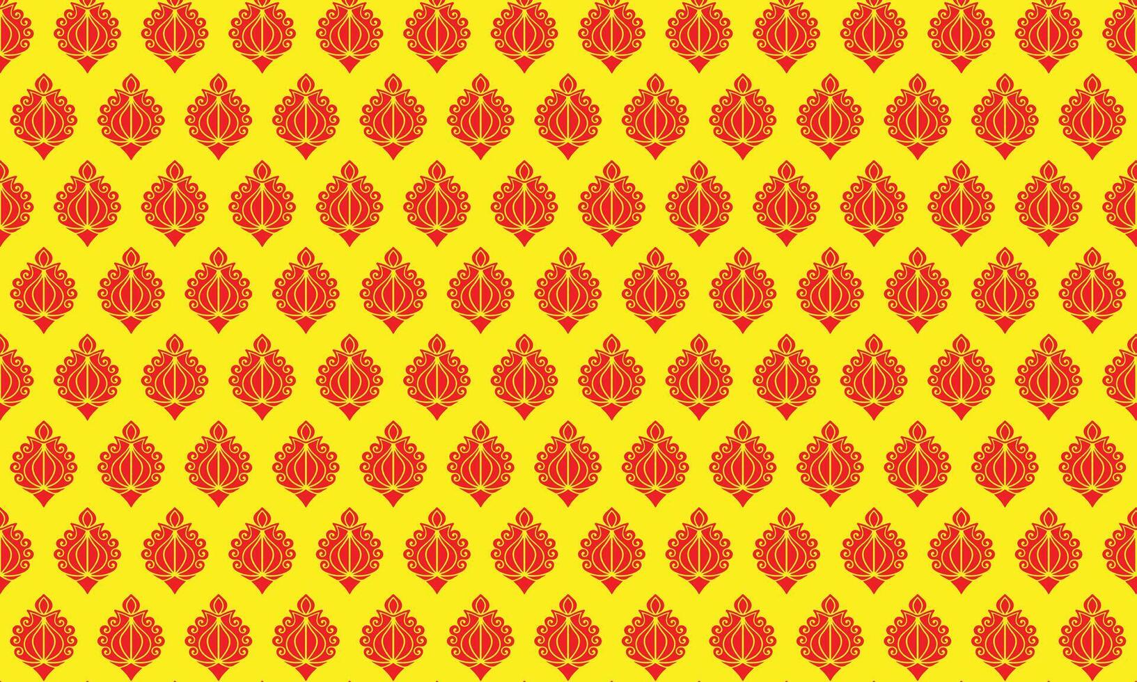 Abstract seamless pattern with golden stars and red floral elements on vintage decorative background vector