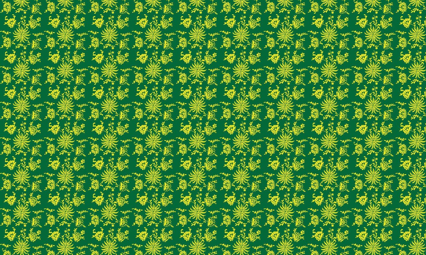 Floral pattern in green and yellow vector