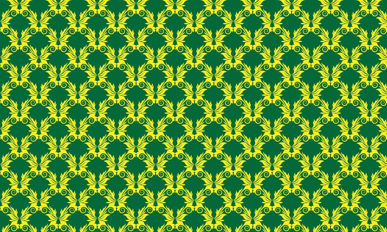 Seamless floral pattern with green leaves on decorative background vector