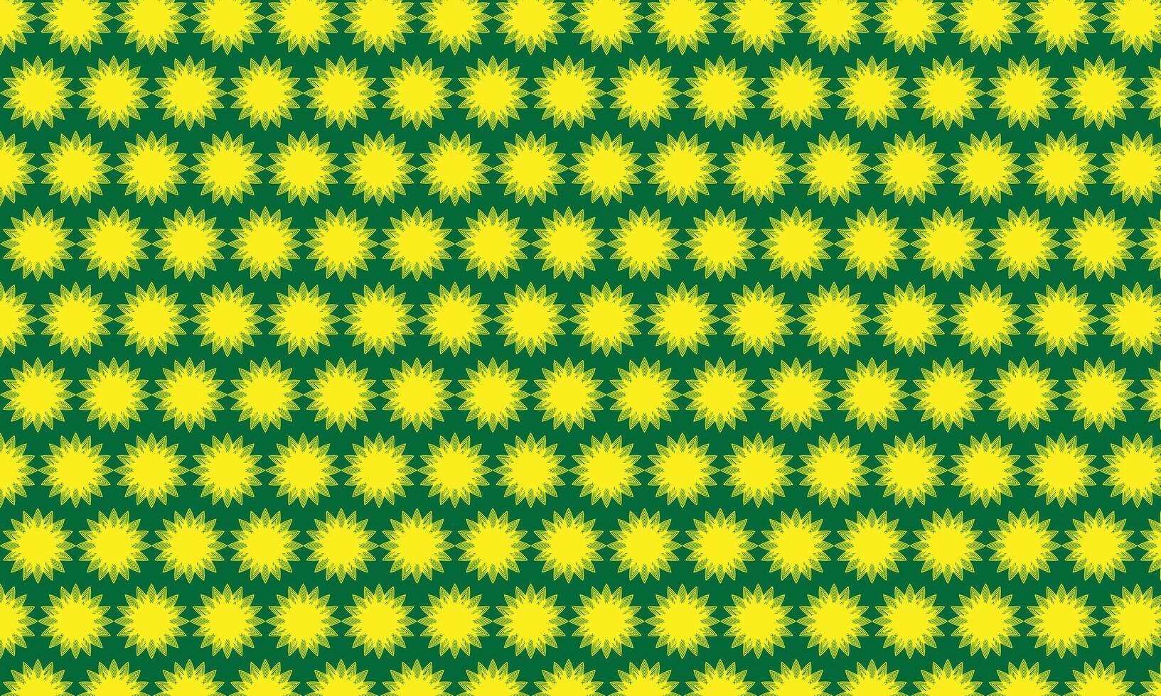 Yellow star pattern on green background vector