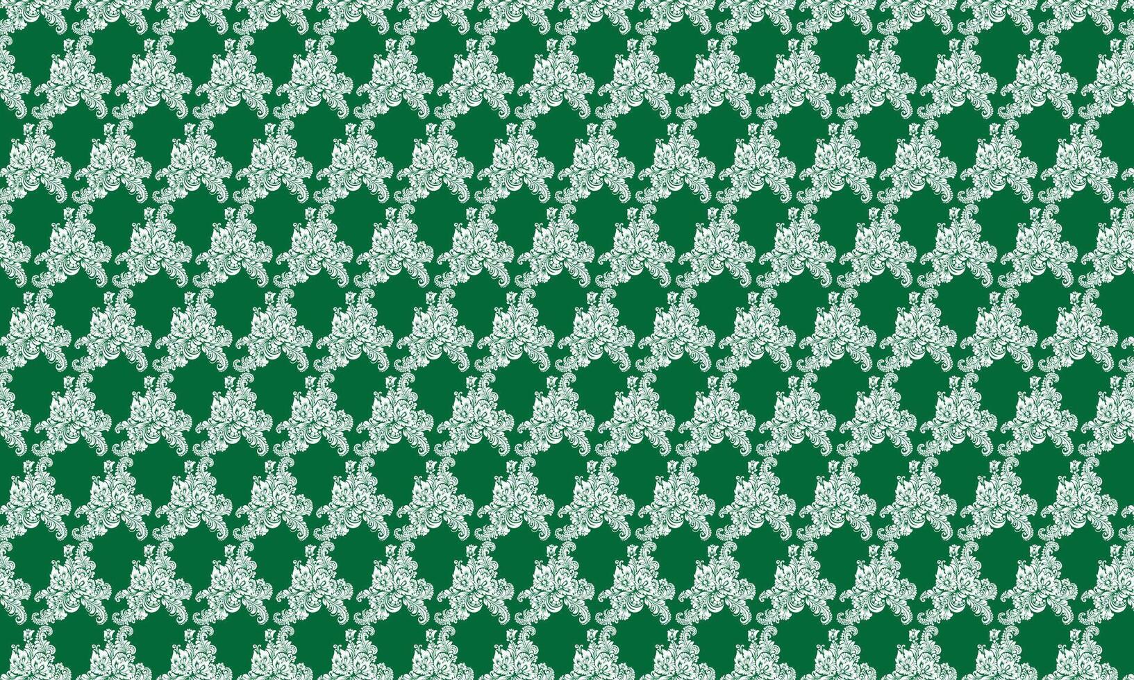 Green floral pattern design vector