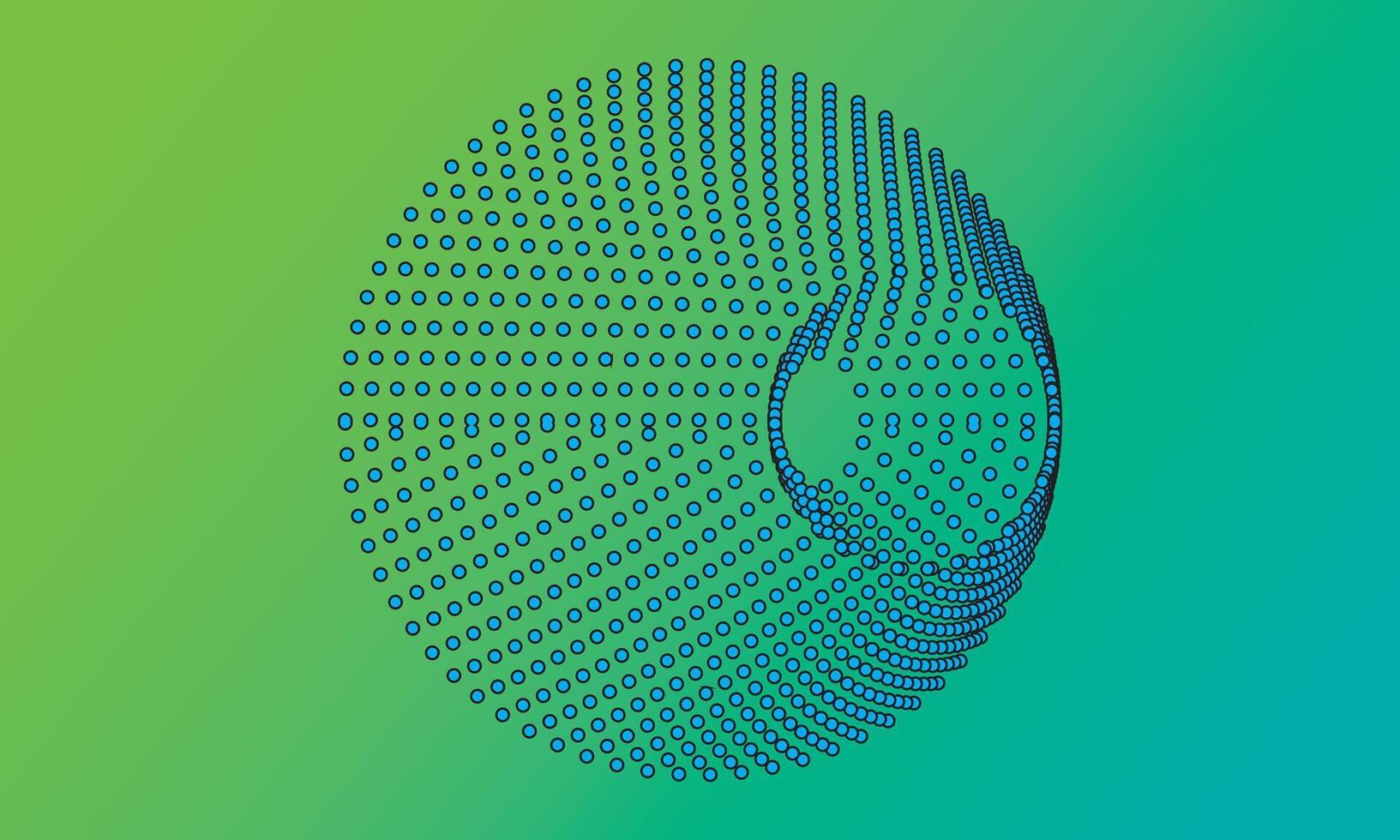 Green abstract background with circular shapes and 3D design elements vector