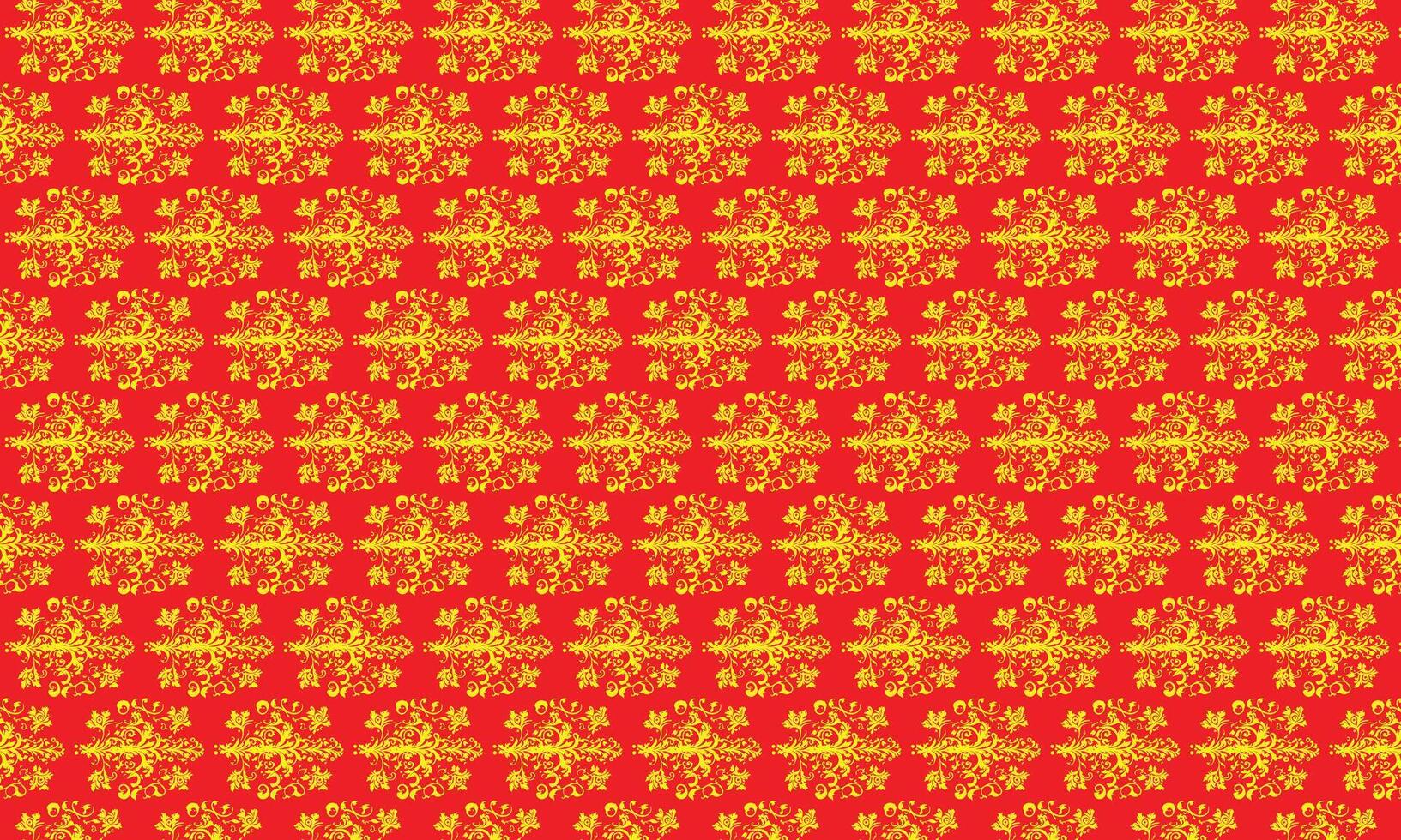 Floral pattern in red and yellow vector
