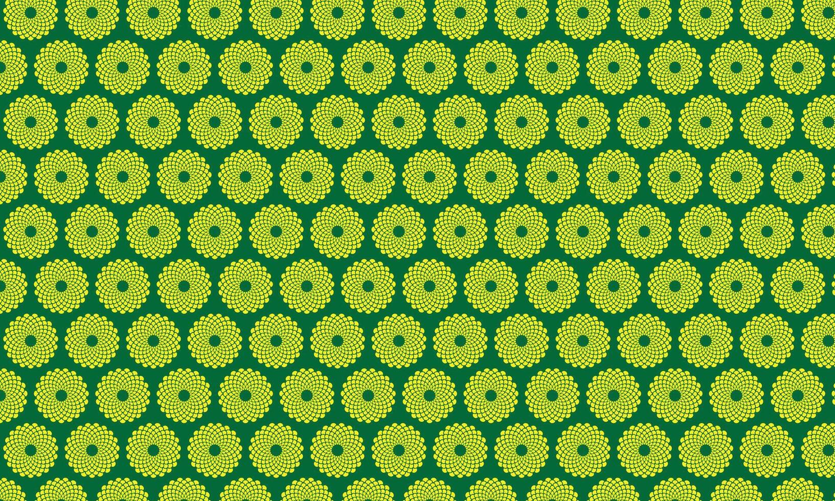 Green circle seamless pattern on abstract geometric background vector