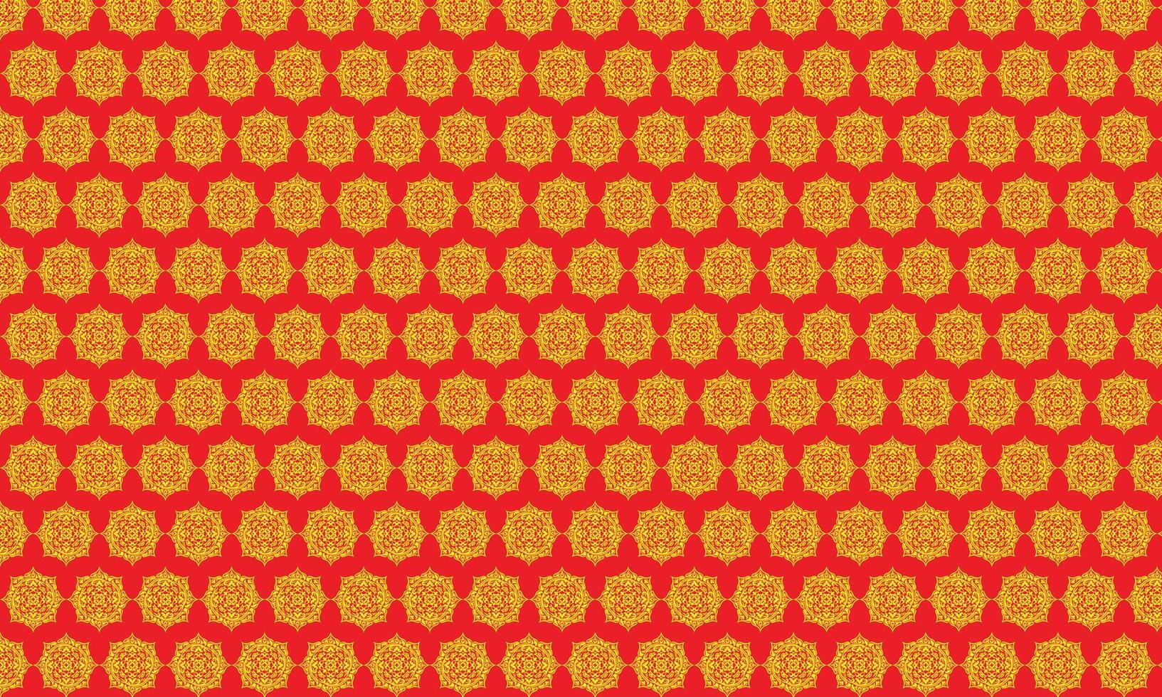 Red and yellow floral pattern design vector