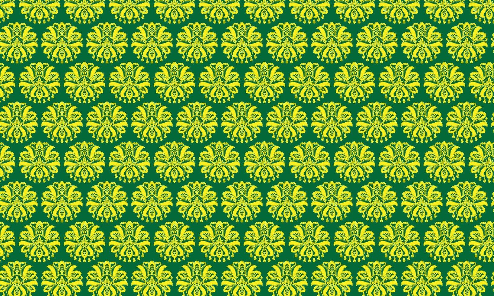 Seamless floral pattern with yellow flowers and green leaves on vintage background vector