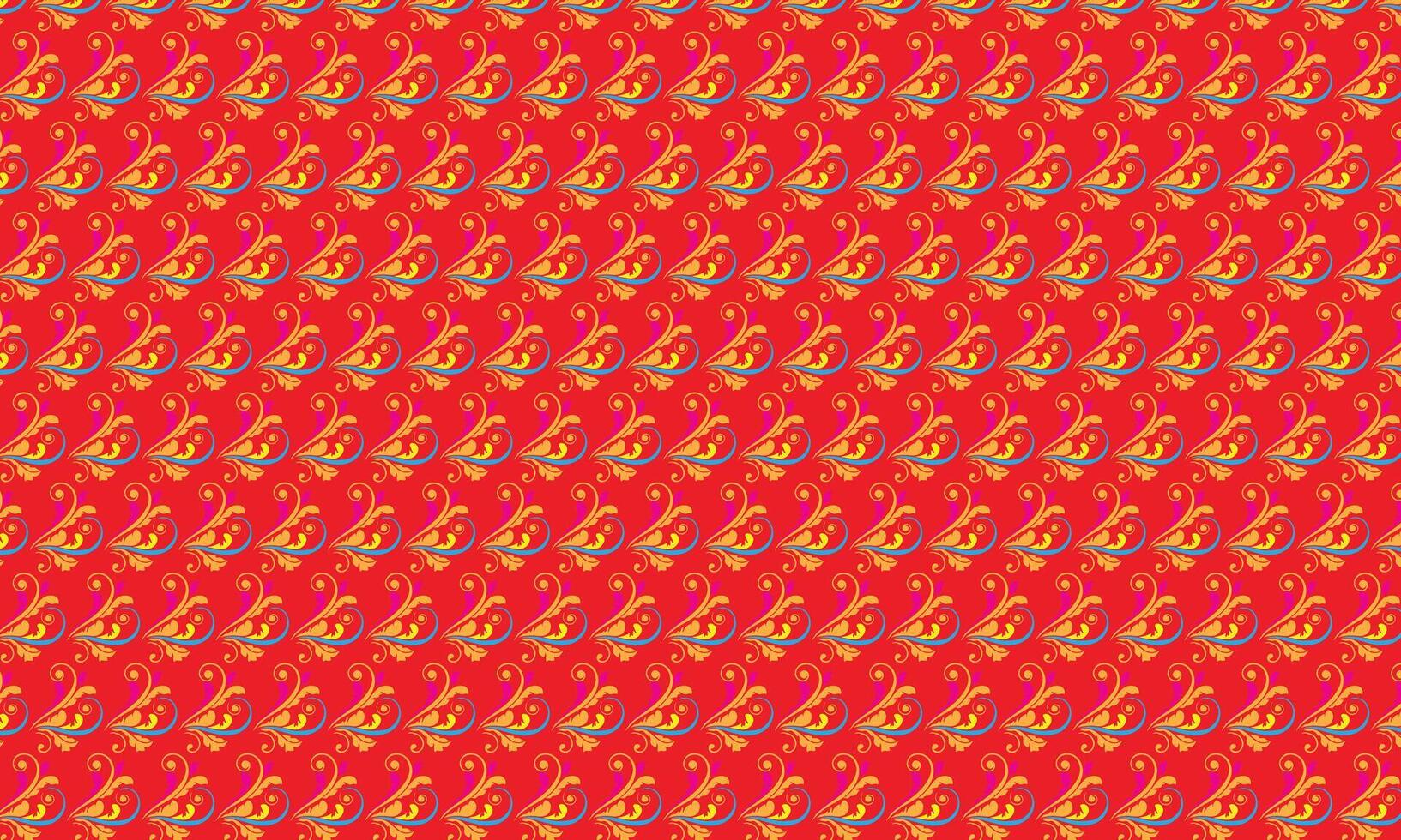 Floral pattern on red background vector