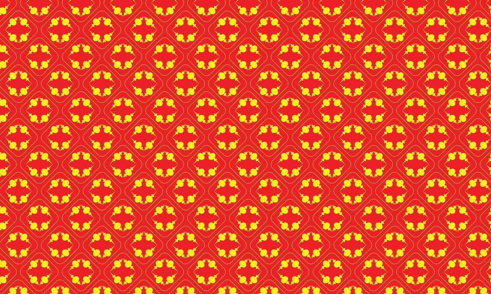 Red and yellow floral pattern design vector