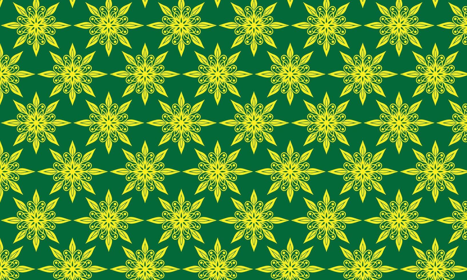 Floral pattern in yellow and green vector