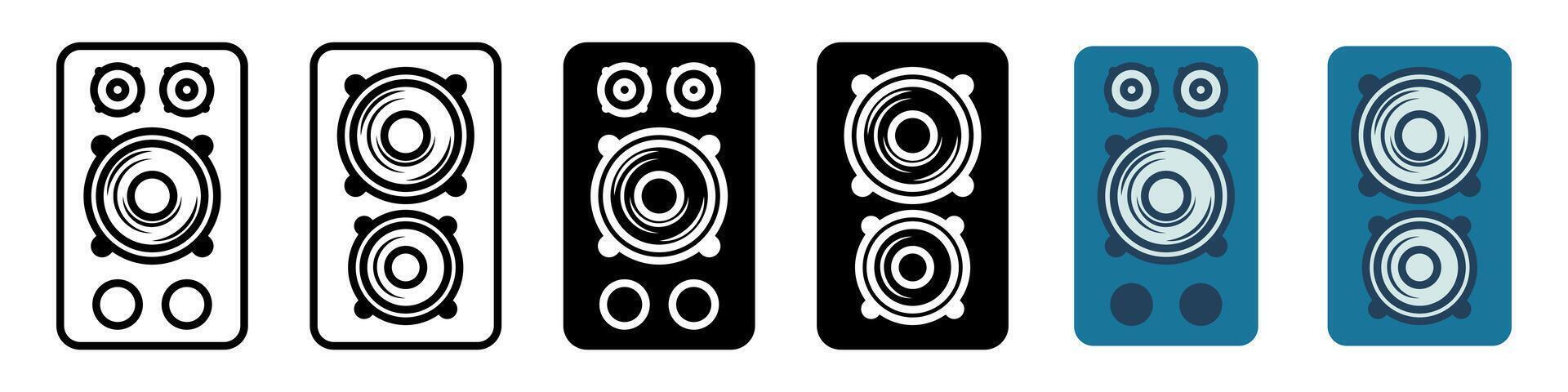 Speakers icon set. for mobile concept and web design on white background vector