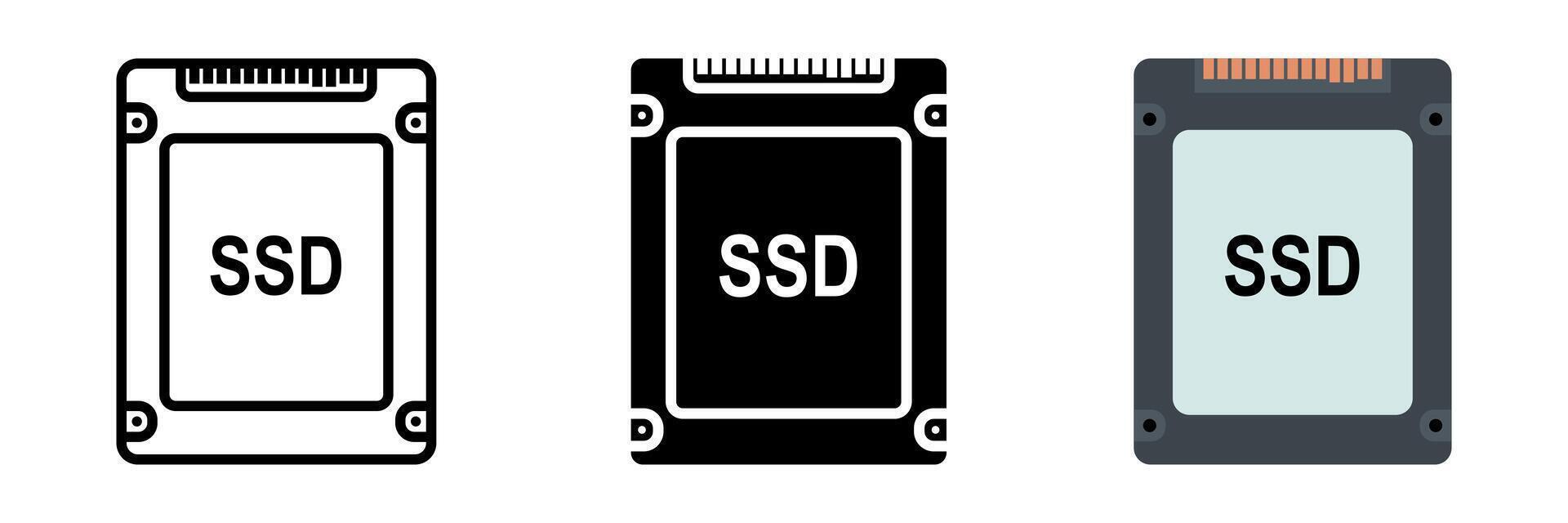 SSD icon set. for mobile concept and web design on white background. illustration vector