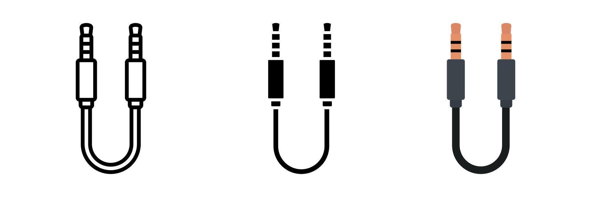 Audio Jack icon set. for mobile concept and web design on white background. illustration vector