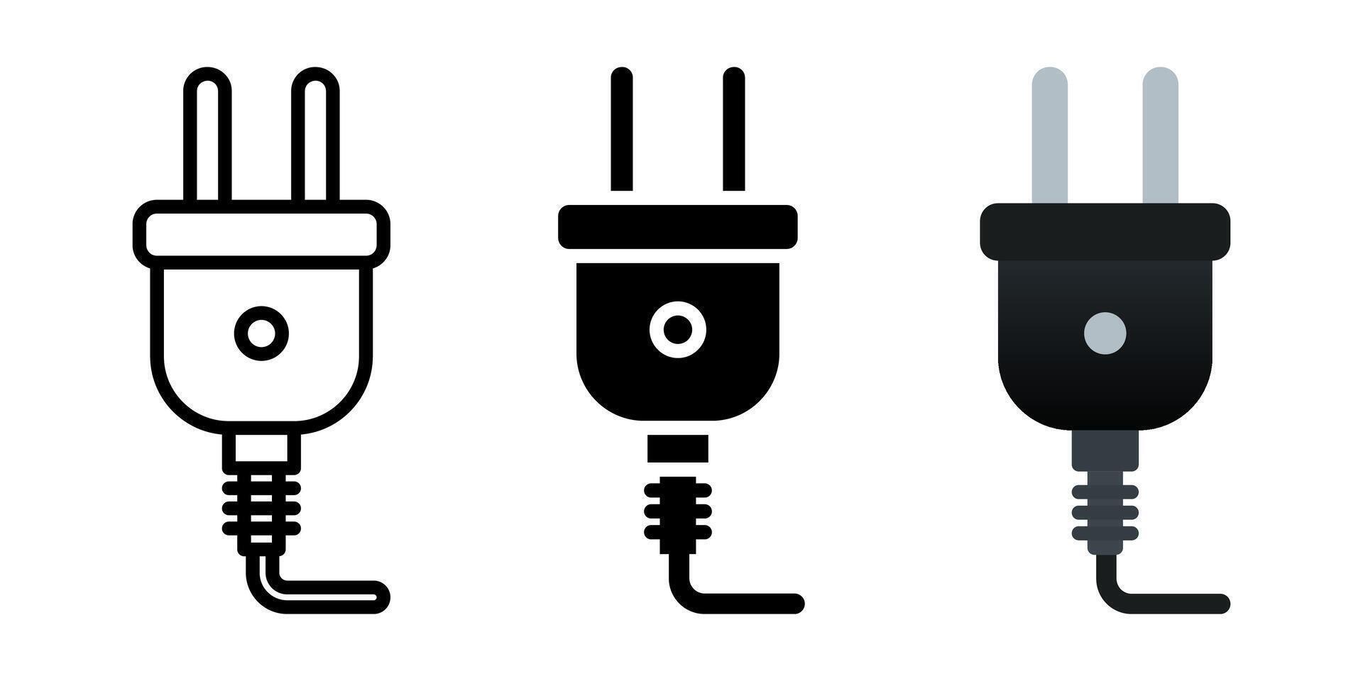 Plug icon set. for mobile concept and web design on white background vector