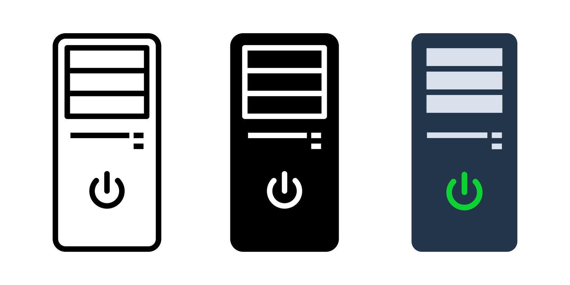 Computer Case icon set.for mobile concept and web design on white background. illustration vector