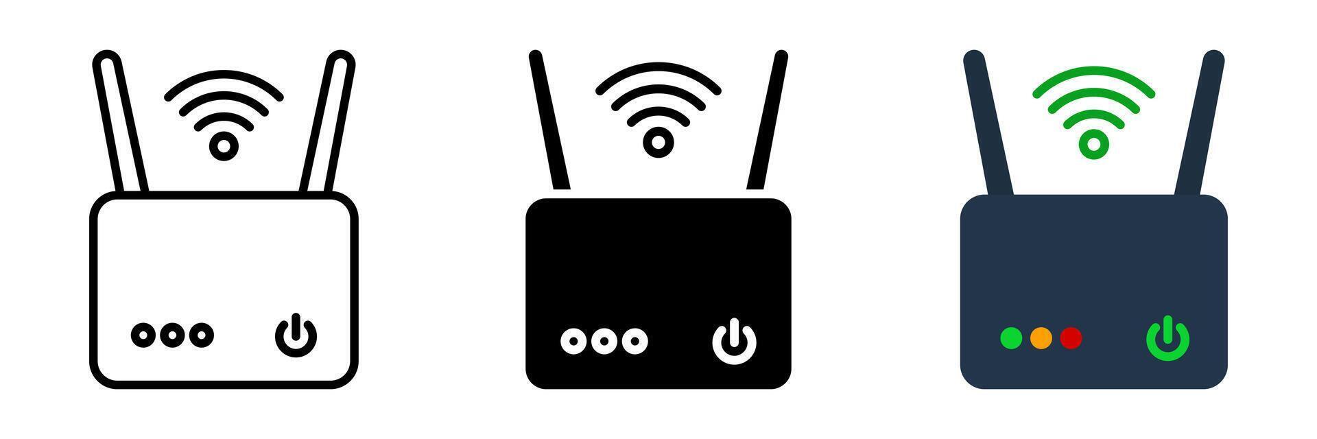 Router icon set.for mobile concept and web design on white background vector
