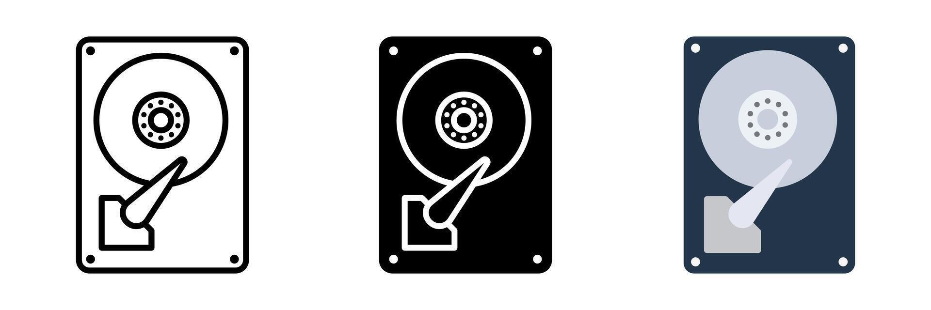 Hard Drive icon set.for mobile concept and web design on white background. illustration vector