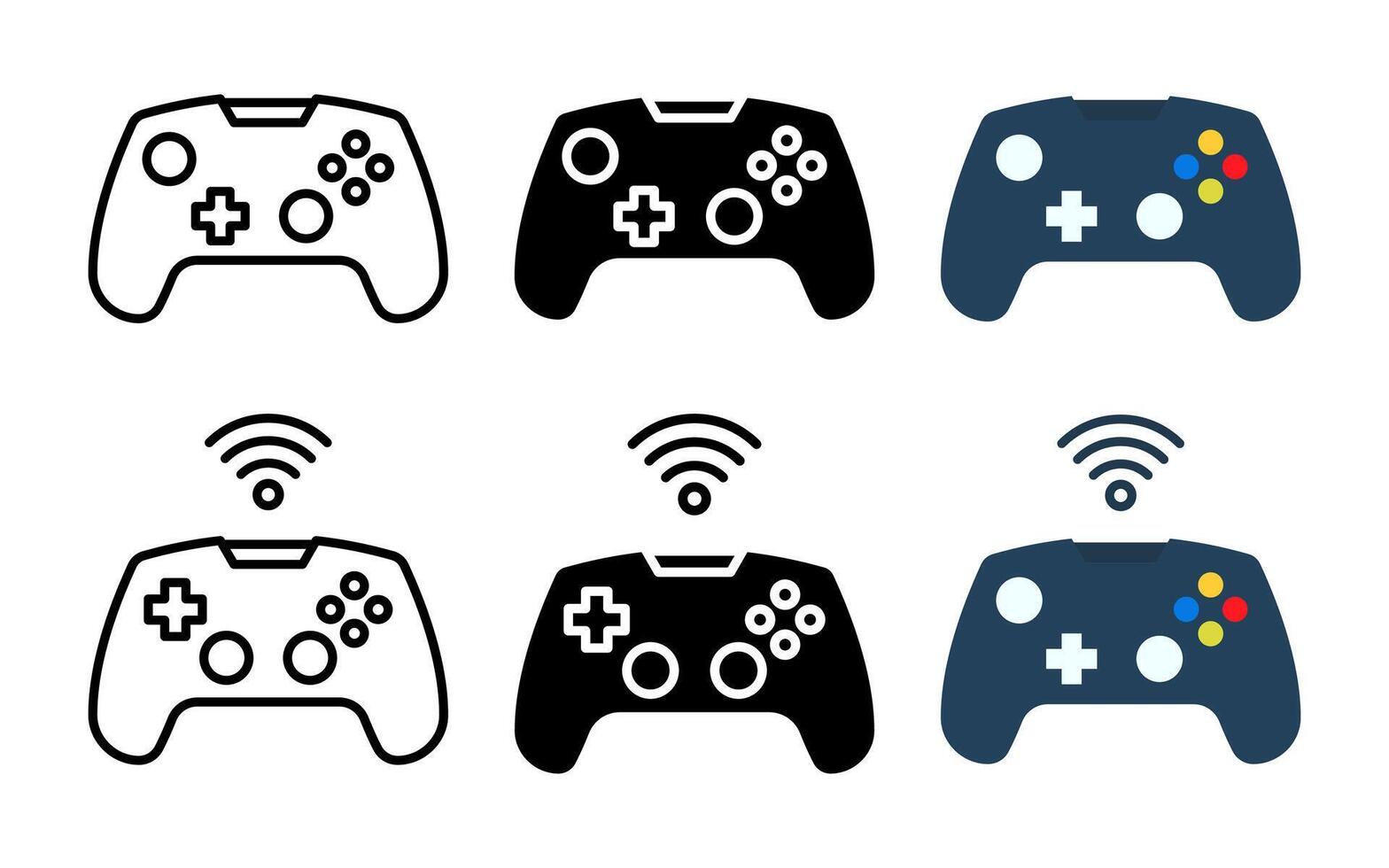 Gaming controller icon set. for mobile concept and web design on white background. illustration vector