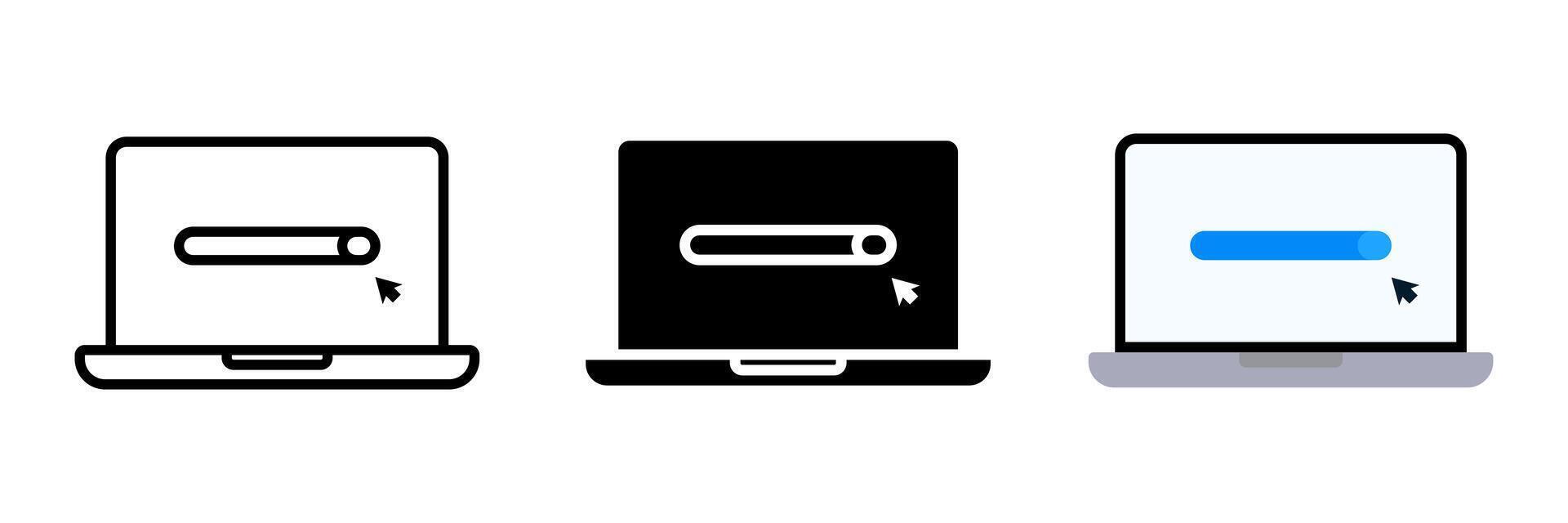 Laptop icon set. for mobile concept and web design on white background. illustration vector