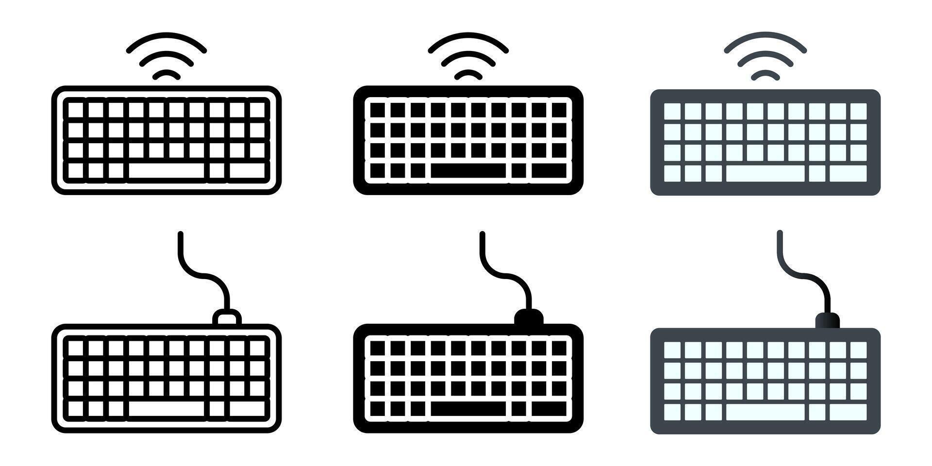 Keyboard icon set. for mobile concept and web design on white background. illustration vector