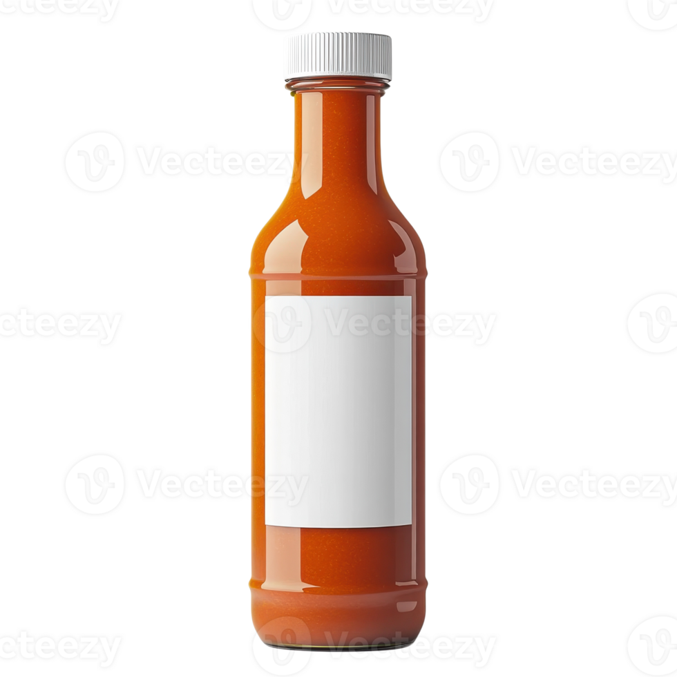 Bottle of orange liquid on transparent background png