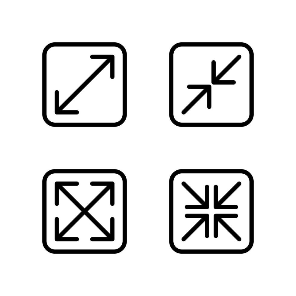 Expand icon set. Full screen icon set. Arrow icon. vector