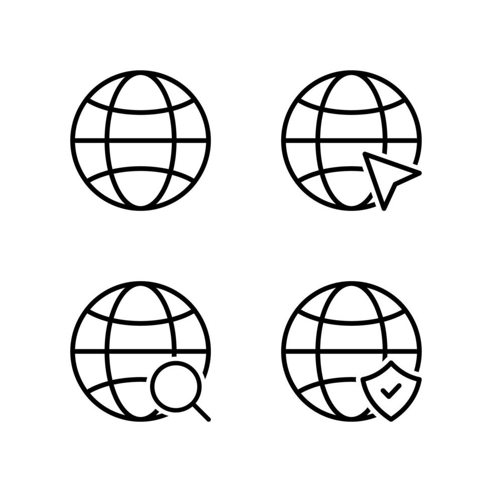 Web icon set. Web search, security icon. WWW icon. vector