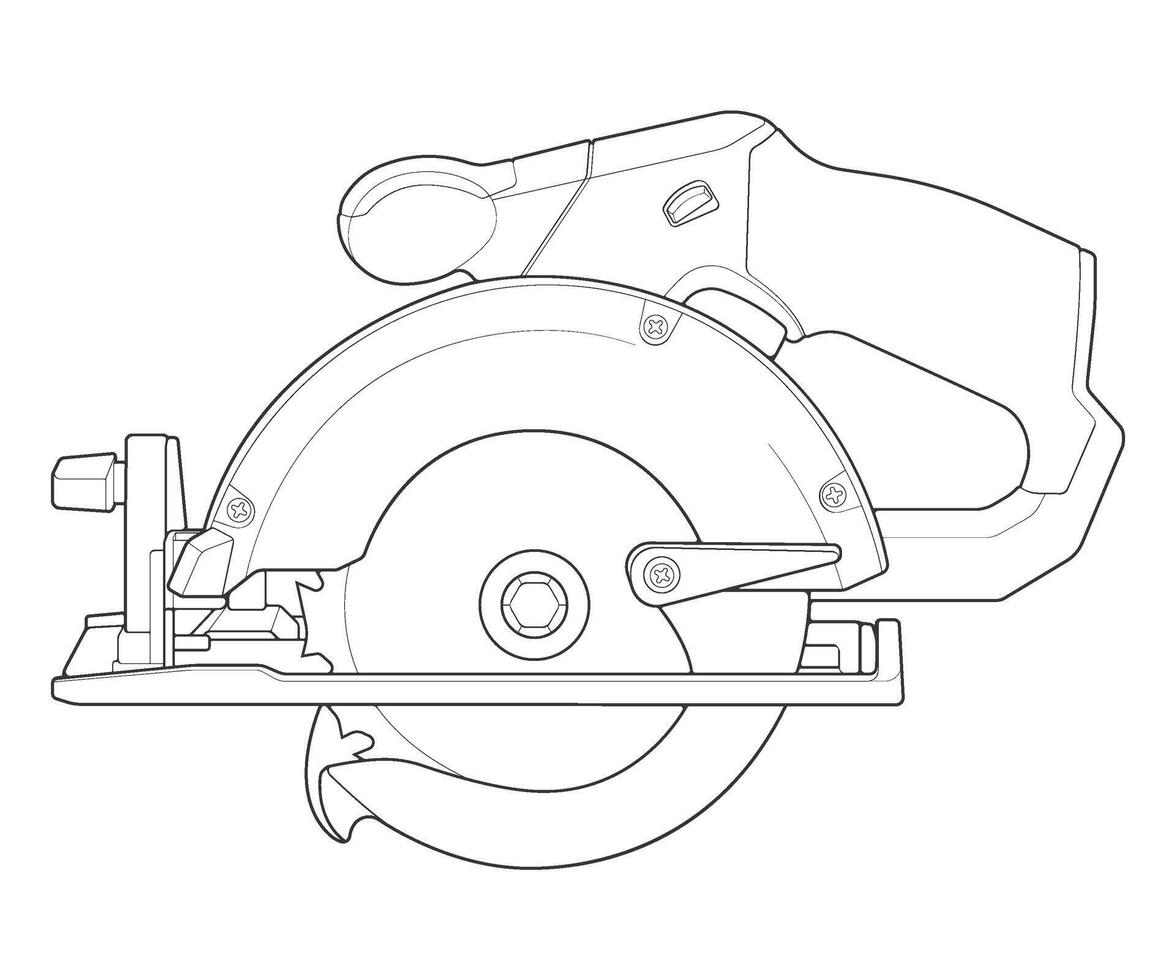 a circular saw is shown in this drawing vector
