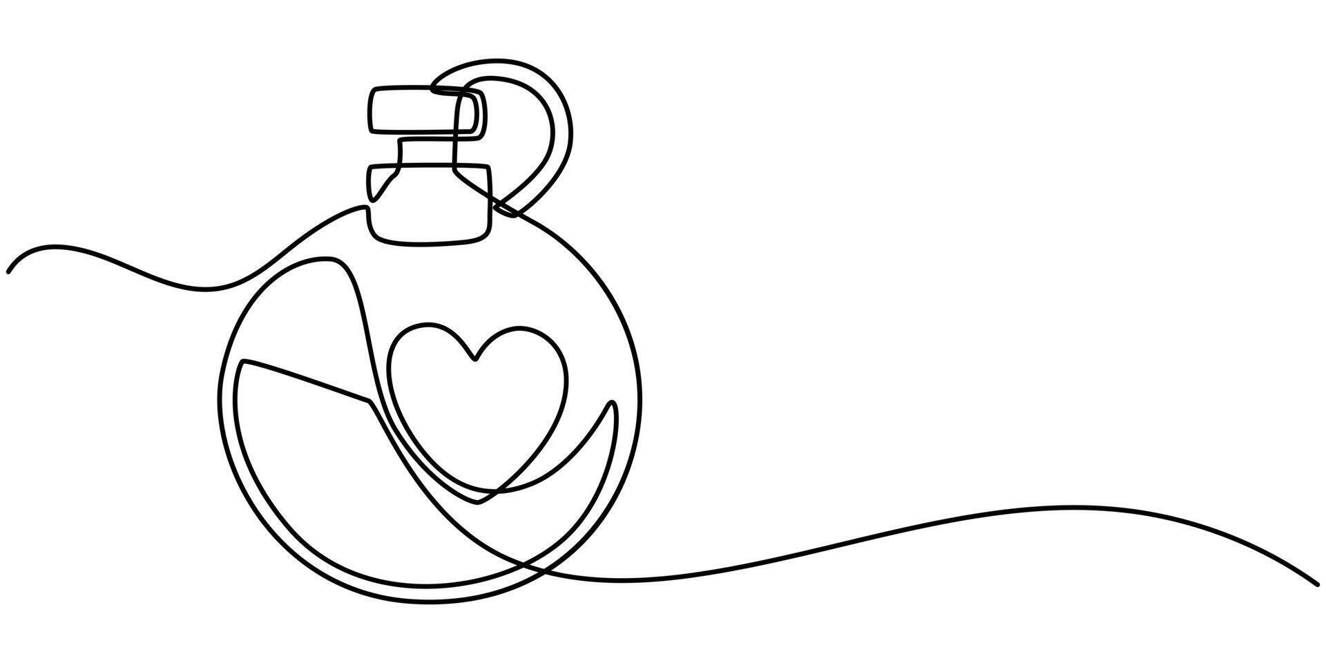 One Continuous Line Drawing of Perfume Icon. Single Line Illustration vector
