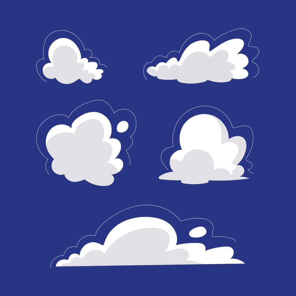 Stylish White Clouds vector