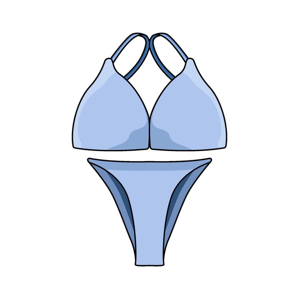 illustration of Simple Blue Bikini vector