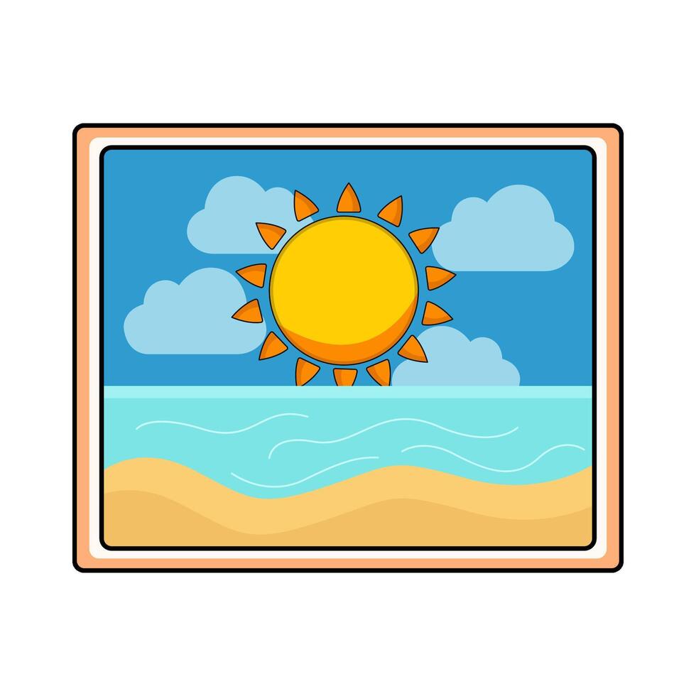 Picture with sun and sea vector