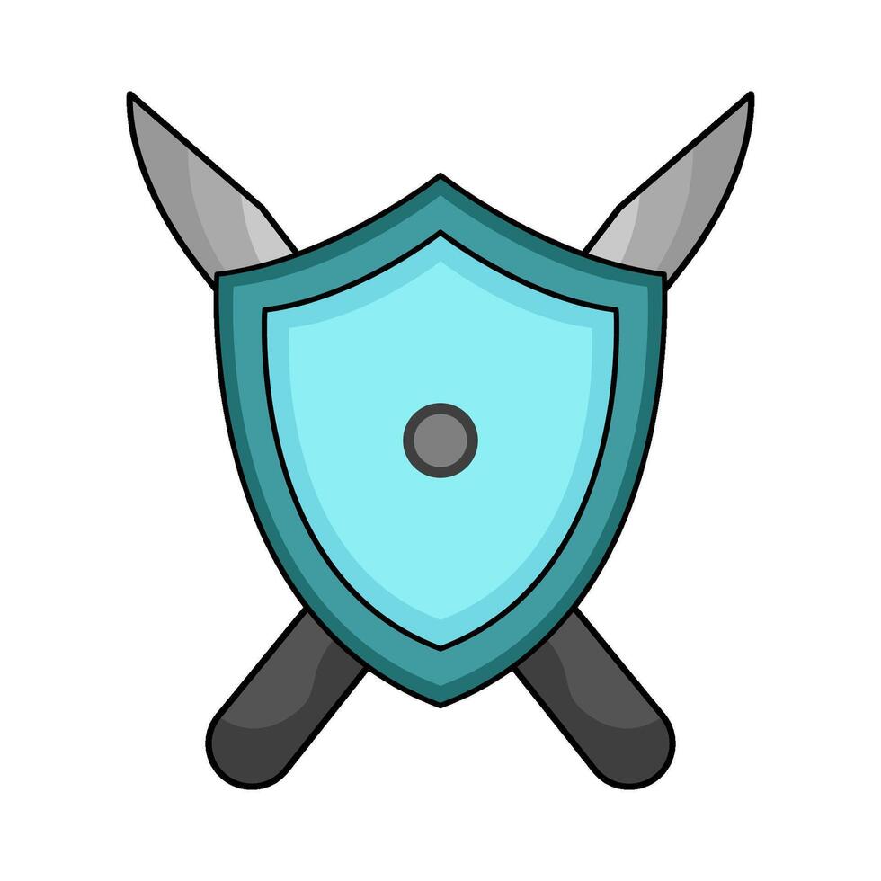 shield with crossed spears vector