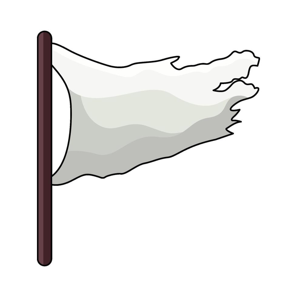 illustration of White Tattered Flag vector