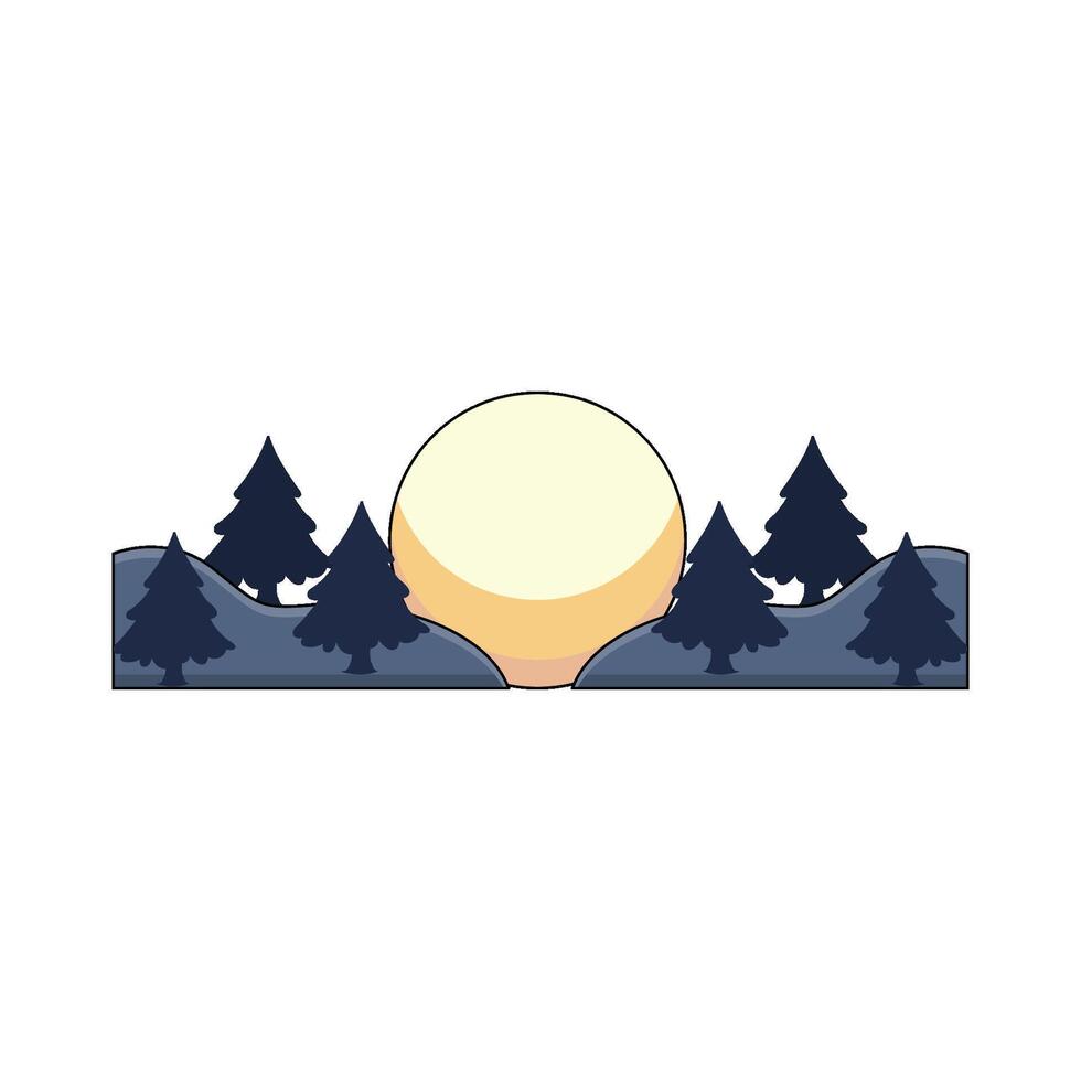 illustration of Sunset beach vector