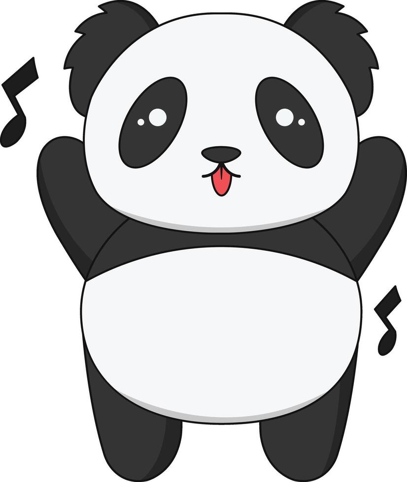 Baby Panda Character in Cartoon Design, vector