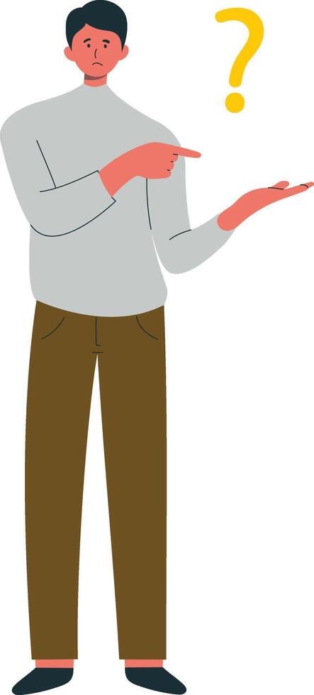 People Asking Question Character in Cartoon Design vector