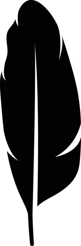 Abstract Bird Feather Silhouette on White Background. vector