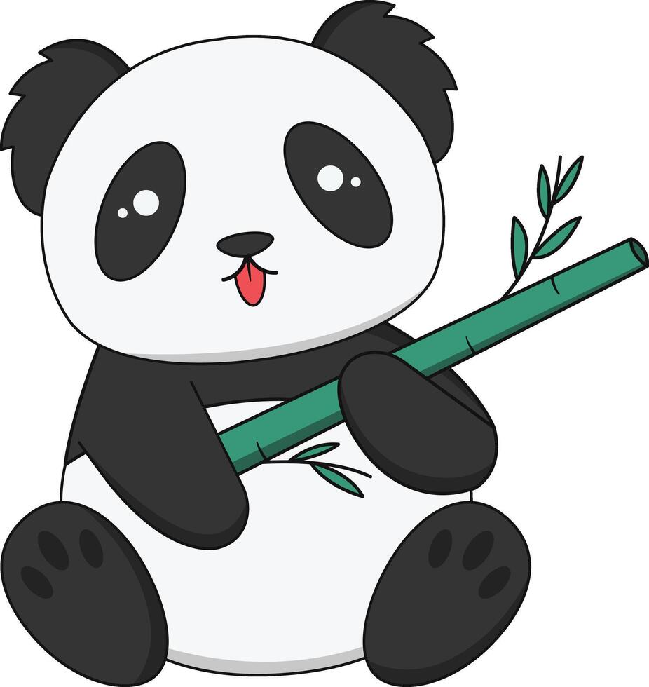Baby Panda Character with Cartoon Design. vector