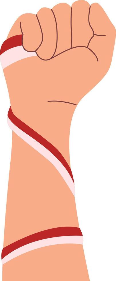 Illustration of Hand Holding of Indonesian Flag in Flat Design, vector