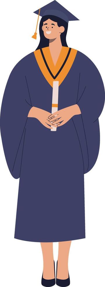 Student Graduation Character at University with Cartoon Design. vector