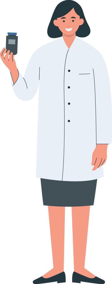 Pharmacist Person Character with Cartoon Design, Isolated on White Background vector