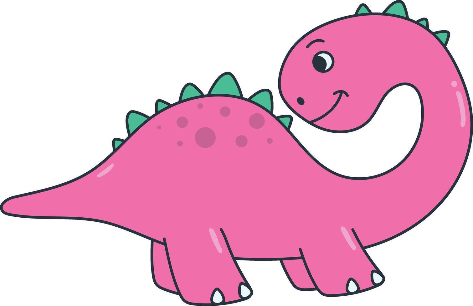 Cute Dinosaurs Clipart with Cartoon Design. vector