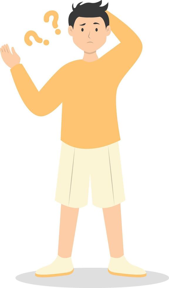 People Think and Solve Question with Cartoon Concept vector