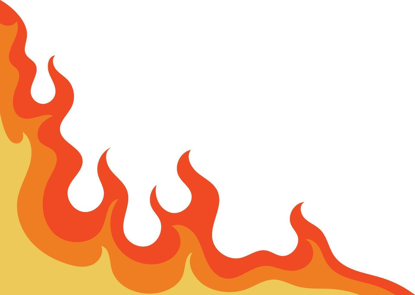 Fire Border Illustration. Isolated on White Background. vector