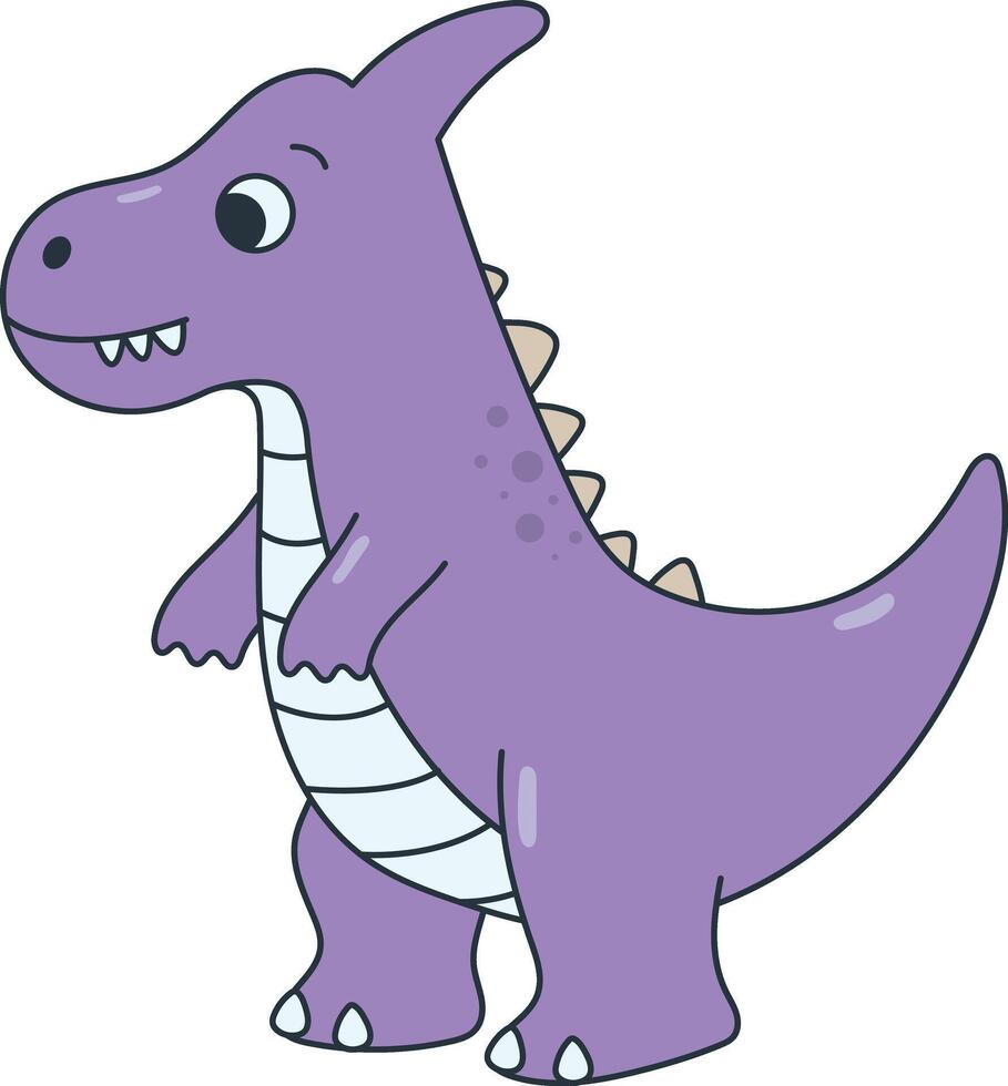 Illustration of Cute Dinosaurs. Isolated on White Background. vector