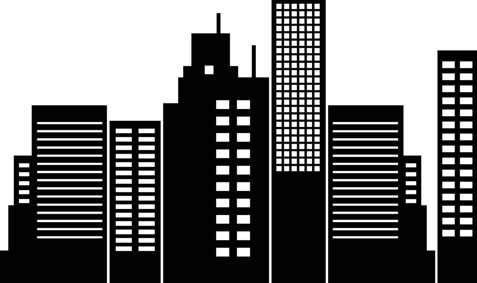 Silhouette of Cityscape with Simple Design. vector